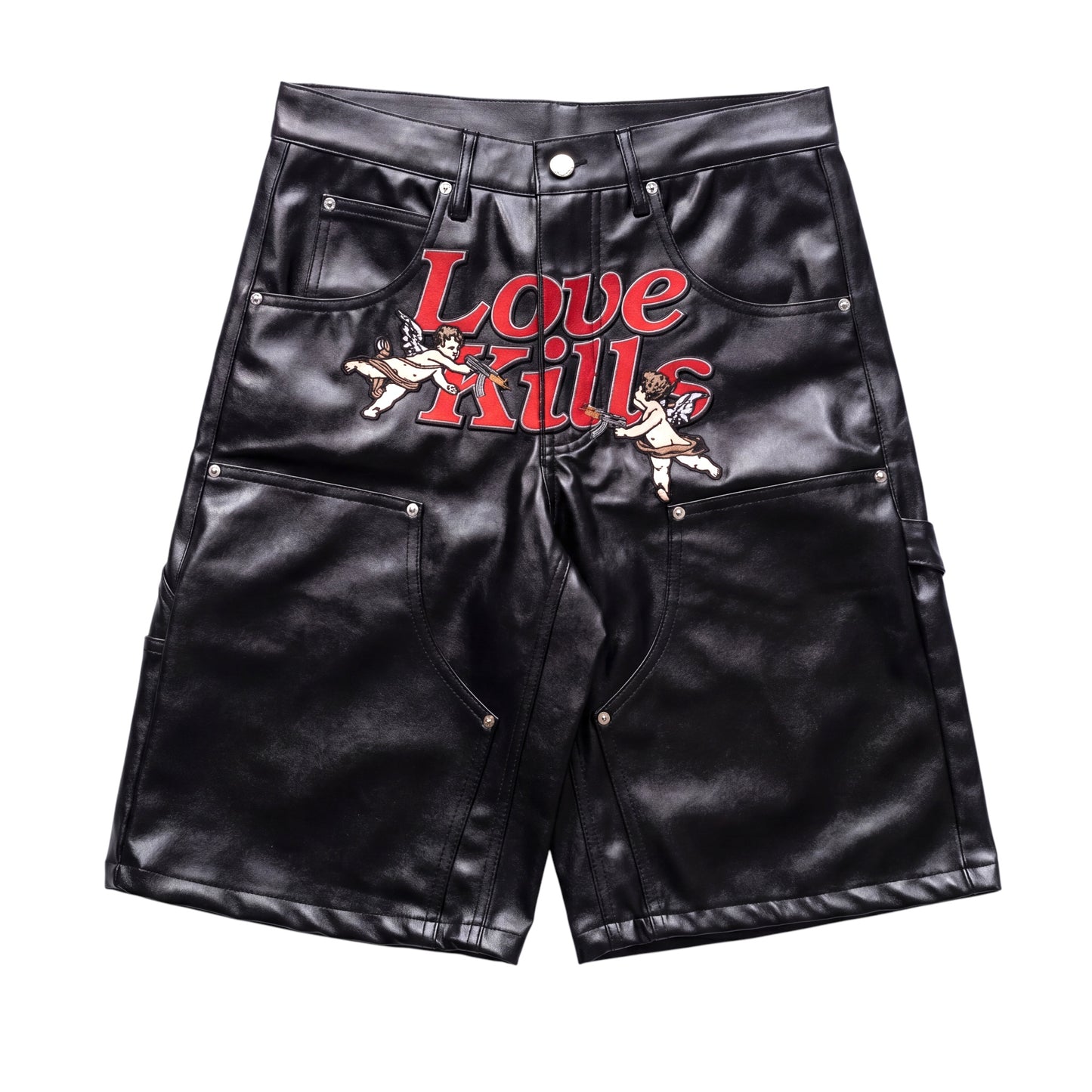 LOVE KILLS CROTCH LOGO WAX JORTS