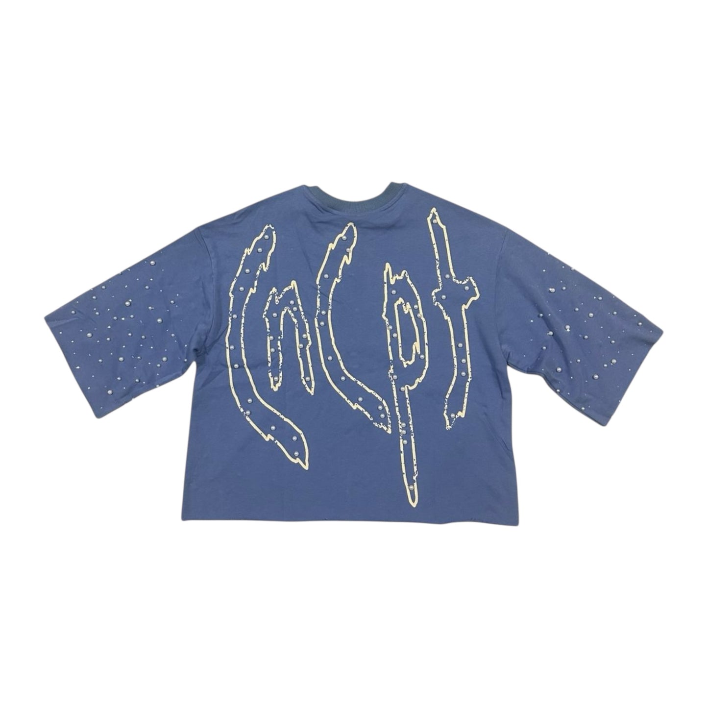 CONCEPT LA BETTER DAYS PEARLS CROPPED QUARTER SLEEVE SHIRT
