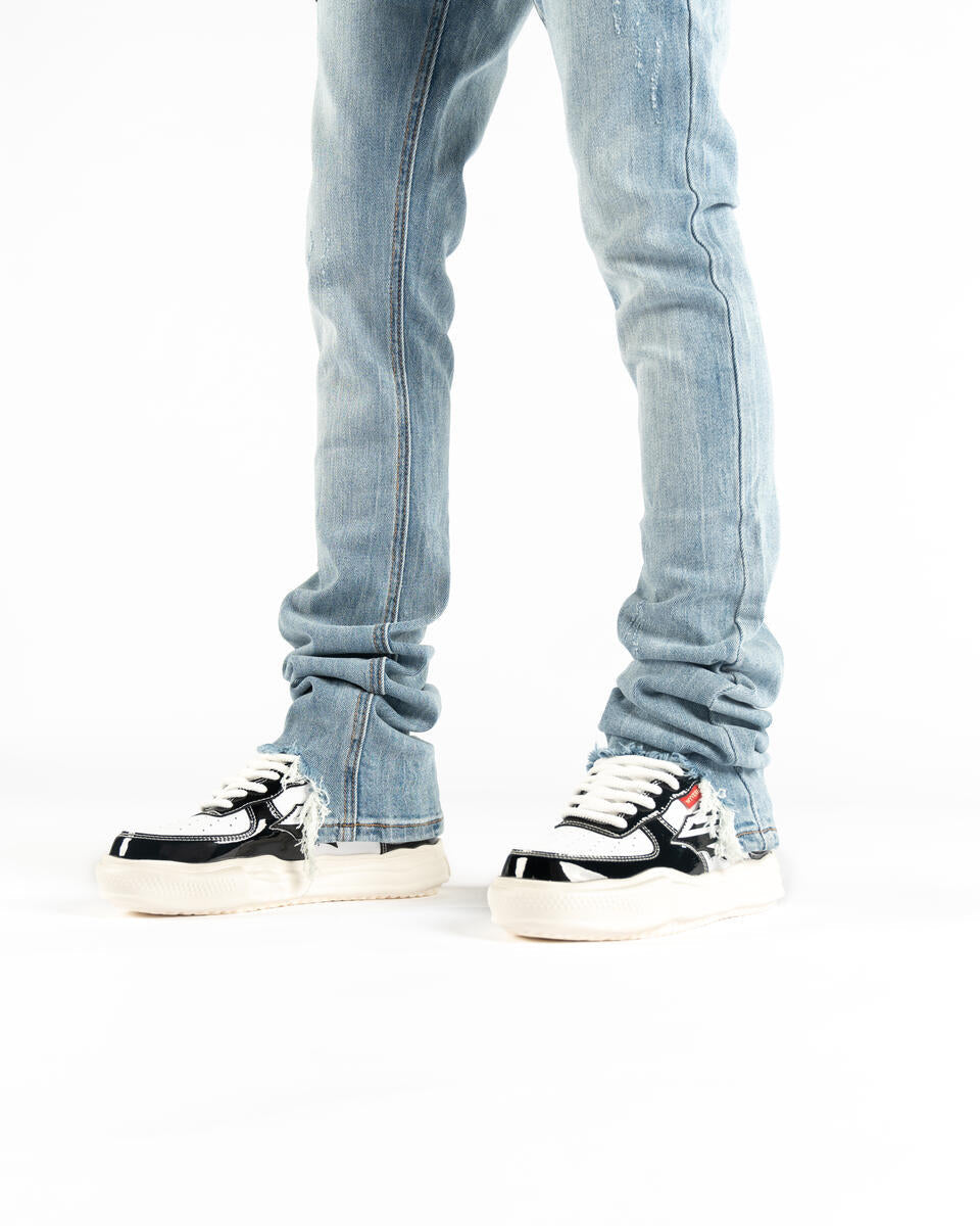 HEAVY STONE COLD FLARE STACKED DENIM