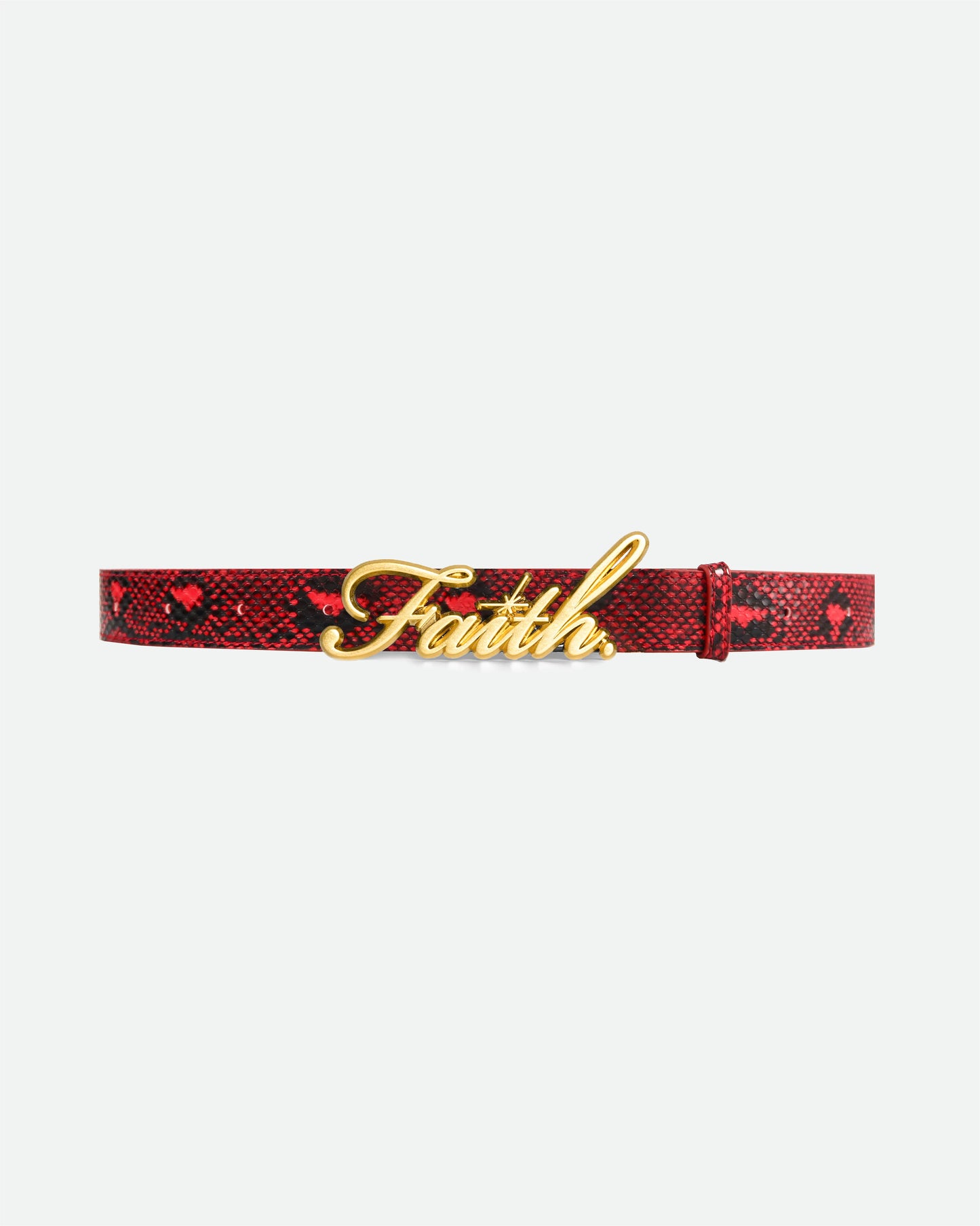 FAITH SNAKESKIN RED BELT