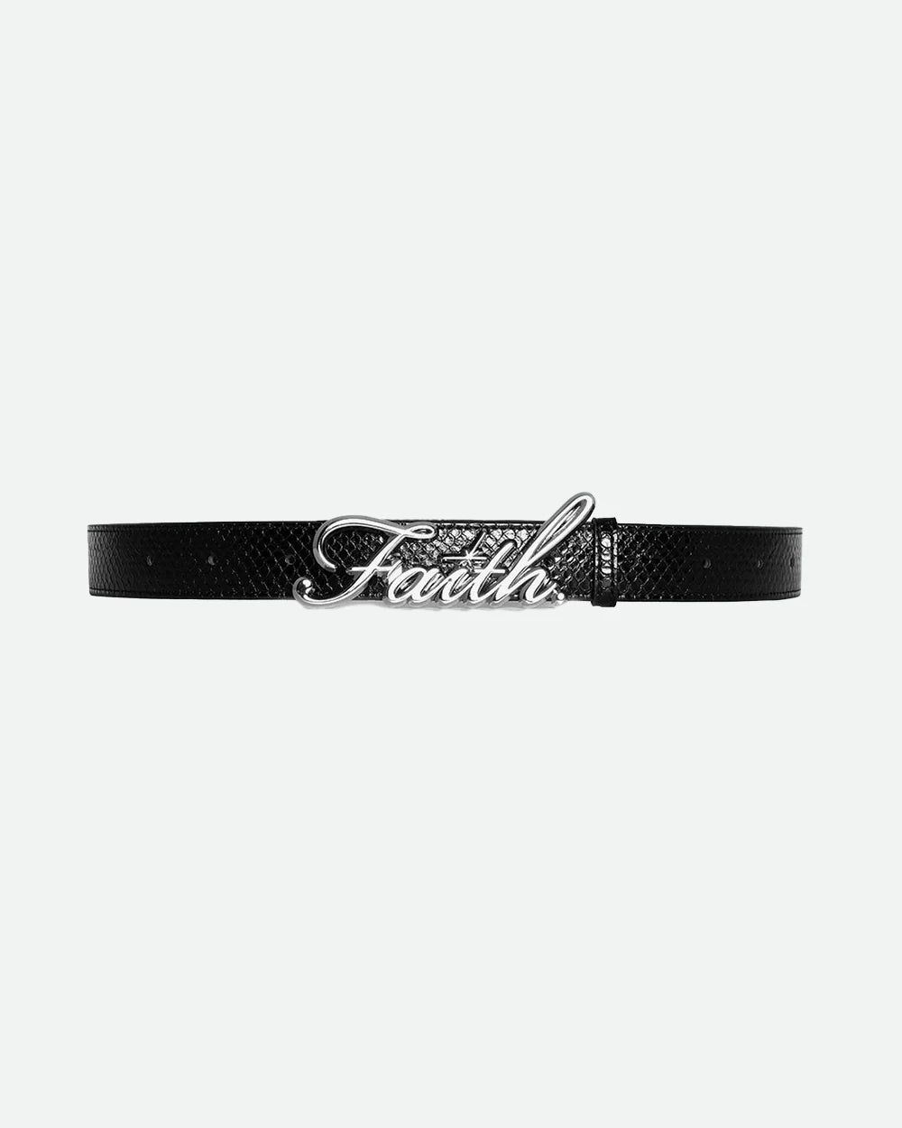 FAITH BLACK SNAKESKIN BELT