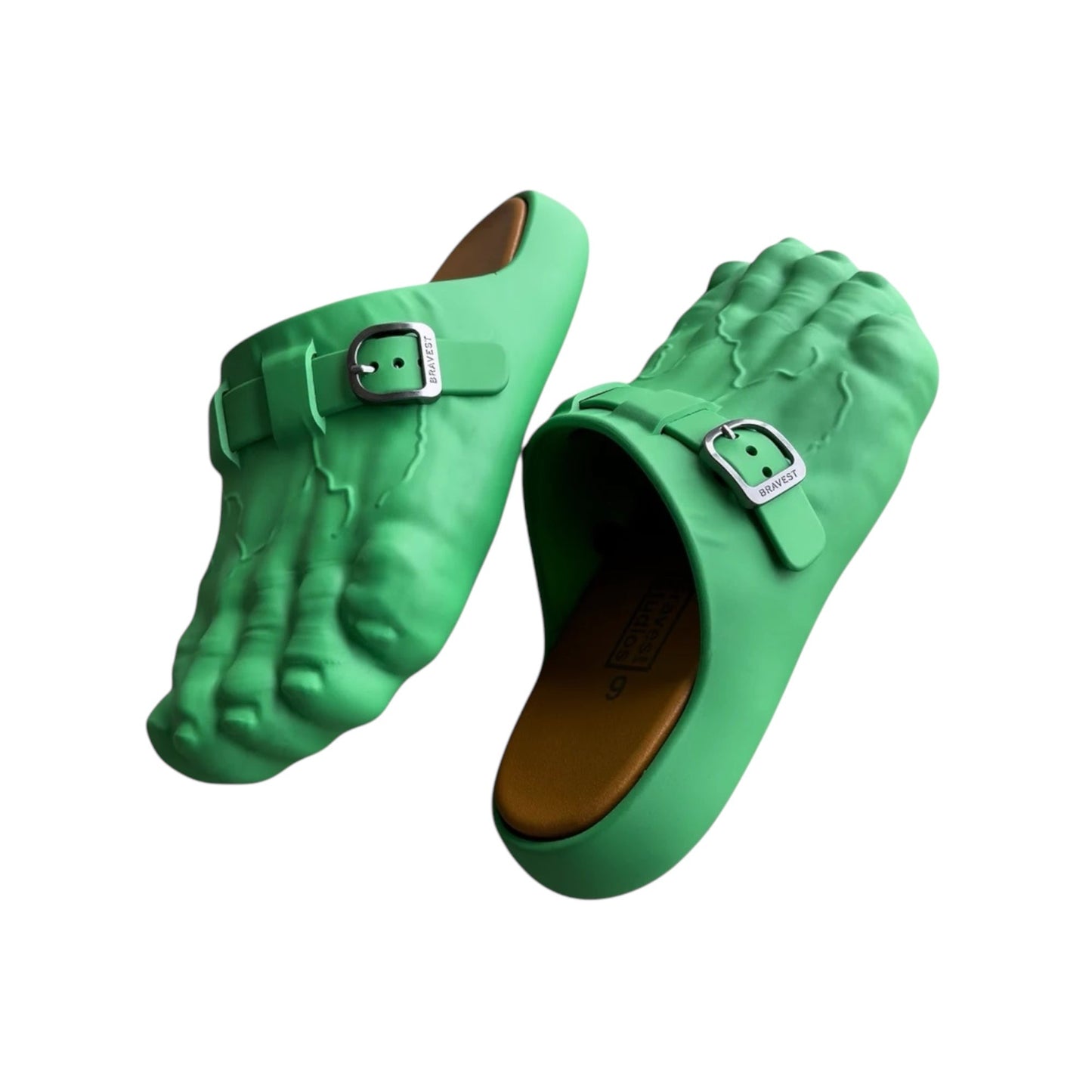 BRAVEST STUDIOS GREEN FOOT CLOGS