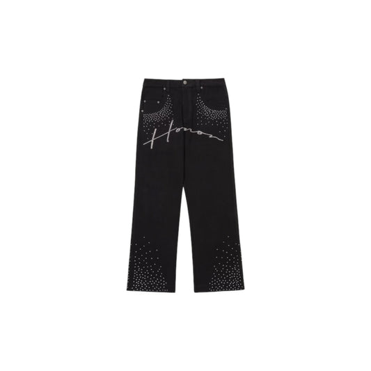 HONOR THE GIFT RHINESTONE WIDE LEG PANTS