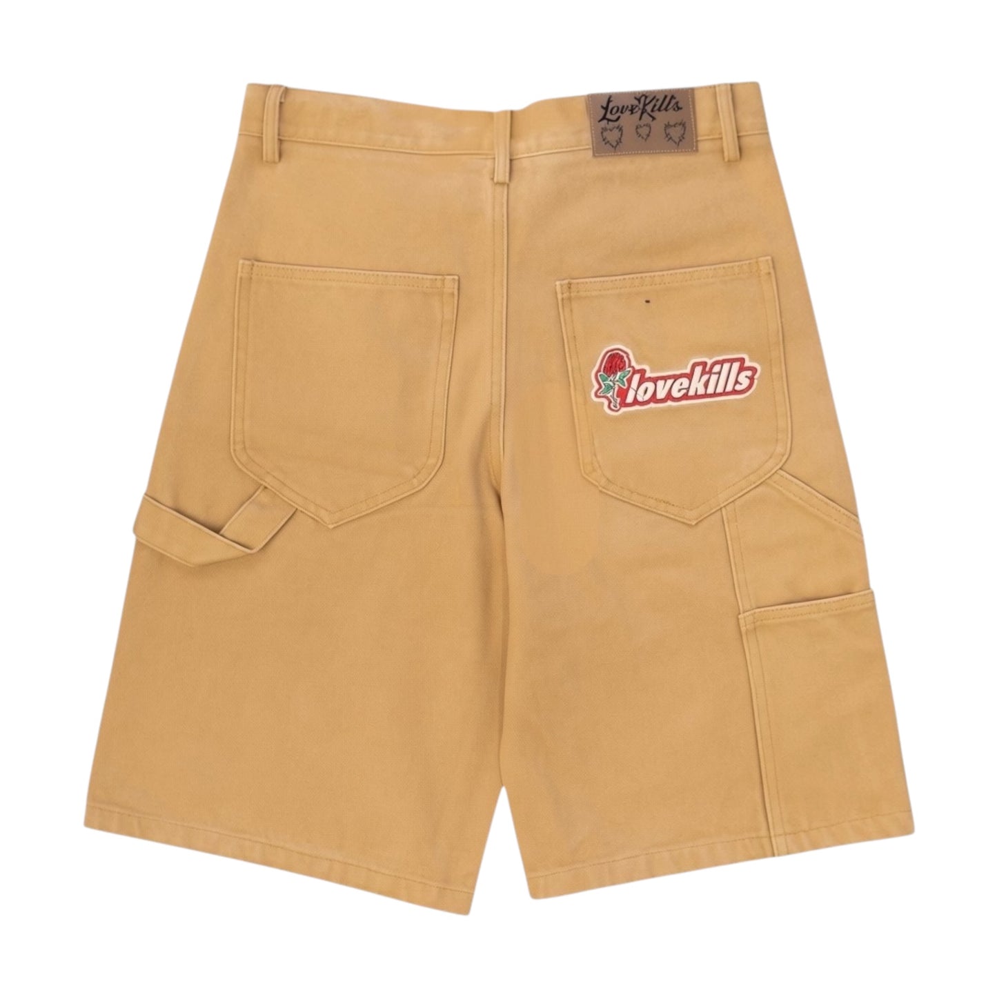 LOVE KILLS KHAKI CONTRACTOR JORTS
