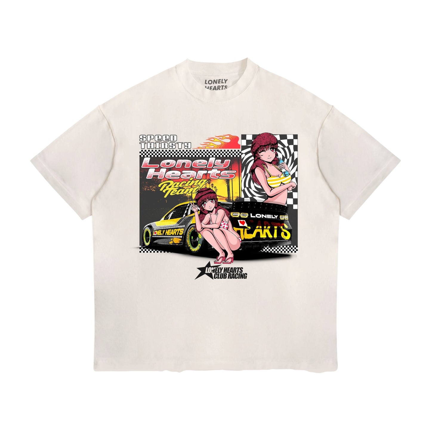 LONELY HEARTS CLUB SPEED THIRSTY CROPPED T-SHIRT