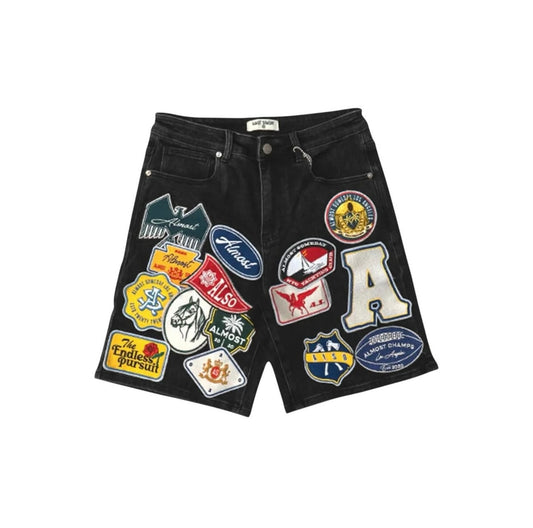 ALMOST SOMEDAY PATCHWORK JORTS