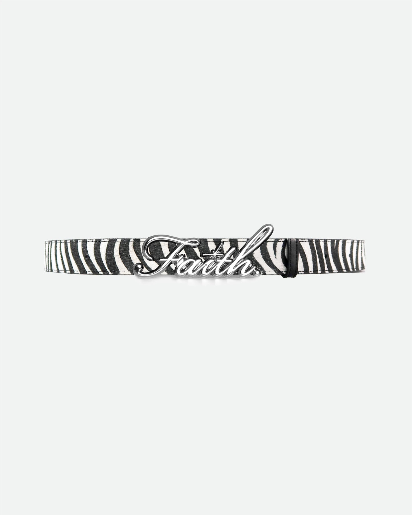 FAITH ZEBRA CHROME BELT