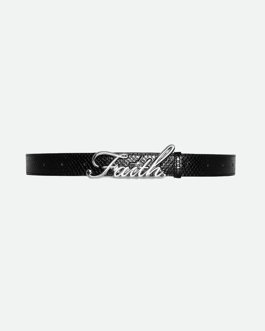 FAITH BLACK SNAKESKIN BELT
