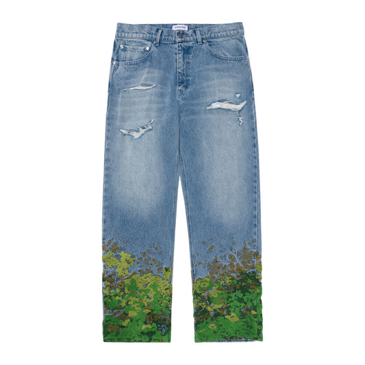RYOKO RAIN MOSS DENIM JEANS
